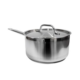 Update International 3 1/2 Qt Induction Ready Stainless Steel Sauce Pan w/Cover, Silver (SSP-3)