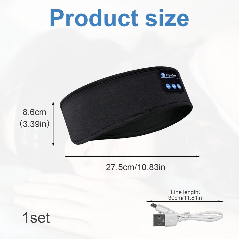 Girihe 1 PCS Snooze Band, Soft Sleep Headband Headphones Ultra-Thin
