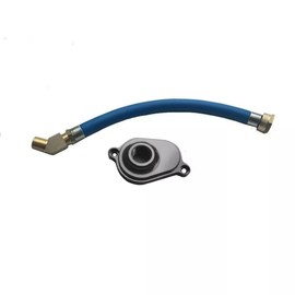 Misimain 6.0L Oil Cooler Flush Kit with Blue Aluminum Adapter for 2004-2005 FORD E-350 CLUB WAGON 6.0 POWERSTROKE DIESL TURBO