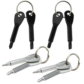8Pcs Mini Keychain Screwdriver, Portable Pocket Key Chain Flathead & Phillips Screwdriver Set with Key Ring, Outdoor EDC Multifunction Screwdriver Repairing Tool(Black & Silver)