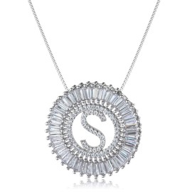 COTTVOTT A-Z Alphabet Pendant Necklaces Charms Women Initial Letter Chain Necklace 4 Colors