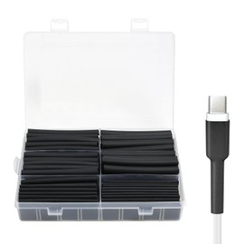 Pack of 180 Heat Shrink Tubing Set, 90 mm Extra Long Black Heat Shrink Tubing, 3:1 Shrink Rate for Highest Cable Insulation, Waterproof Heat Shrink Tubing, Versatile Use in Home and Industry