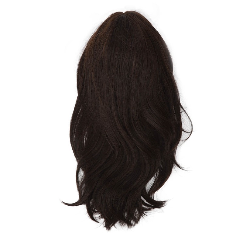 Women Synthetic Wig Long Straight Black Wigs Elastic Hair Wig