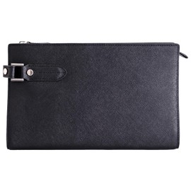 [Dom Teporna] Men's Clutch Bag Large Opening Clutch Bag YKK Zipper Business Formal Occasions Handbag Genuine Leather