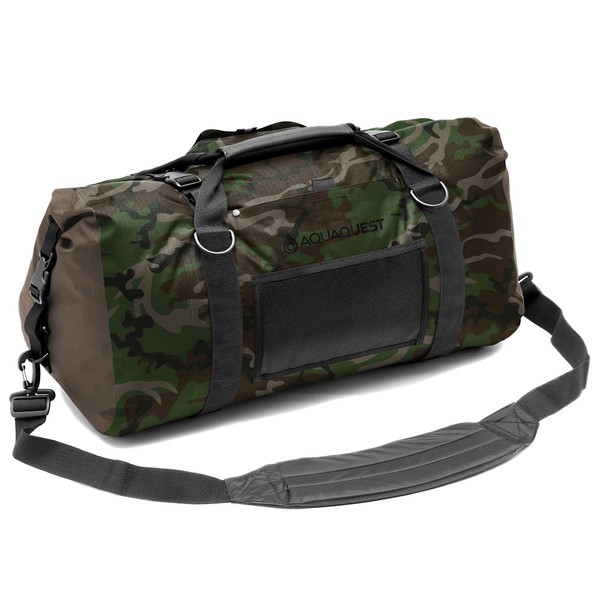 Aqua Quest White Water Duffel - 100% Waterproof, Heavy Duty, Versatile, Comfortable - Durable Protective Dry Bag for Travel, Sport, Motorcycle, Boat, Fishing - 75 L, Camo