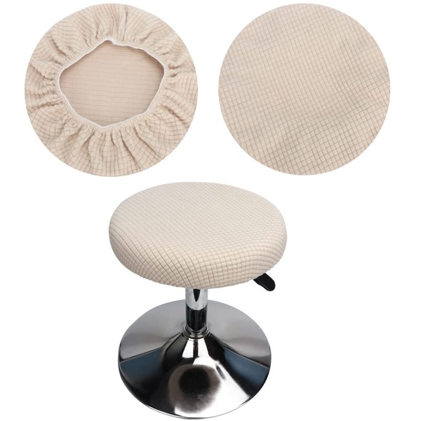 HuaLiSiJi Round Stool Cover Bar Stool Covers Round, Washable Easy