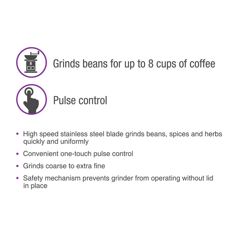 Salton Coffee, Spice & Herb Electric Grinder - White