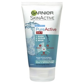 Garnier Pure Active 3 in 1 Wash, Scrub & Mask 150mL
