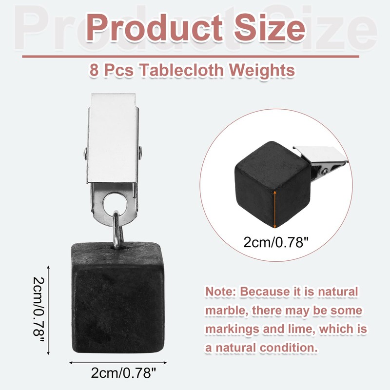 sourcing map 8Pcs Tablecloth Weights, Marble Tablecloth Pendant with Metal