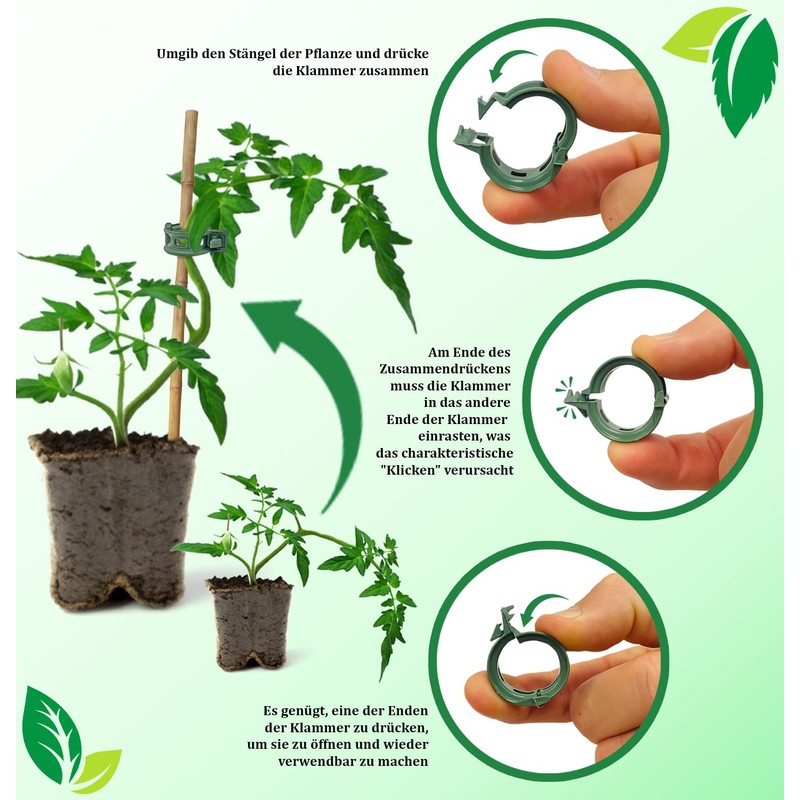 ARPON Plant Clips Professional Plant Support Accessories Multiuse Plant Support