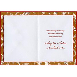 Designer Greetings Green Foil Holly Leaves, White Snowflakes and Branches Son-in-Law Christmas Card