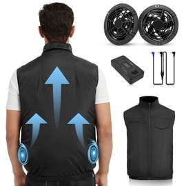Foiueyga Cooling Vest for Women Men Hot Weather Summer Air-Conditioned Clothing 18V Electric Cooling Vest with Fan & Battery Pack, Small