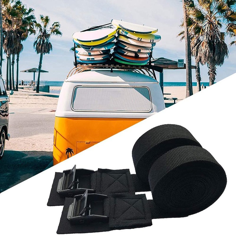 Tiardey 1 pair Black 10ft Tie Down Straps, Surfboard Canoe