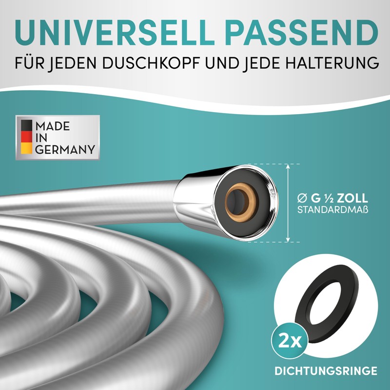 Engelbach® Shower Hose 1.25 m with Double Twist Protection, Plastic