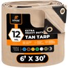 Heavy Duty Tan Poly Tarp 6' X 30' - Multipurpose
