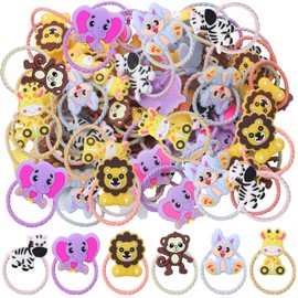 Pack of 60 Animal Hair Bobbles Girls Cartoon Elastic Hair Bands Girls Accessory