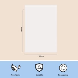 joybest 500 Pcs 10 x 13 Inch Resealable Clear Cellophane Bags Self Sealing Plastic Cello Poly Bags