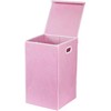 Simple Houseware Foldable Laundry Hamper Basket with Lid, Pink