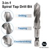 sourcing map Combination Drill and Tap Bit, Metric M10 x