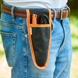 Profi-Partner Ratschenschere für Gartenarbeit, Professionelle Gartenschere mit Ratschenfunktion, Scharfe Baumschere für bis zu 2 cm starke Äste, Inkl. Gürteltasche