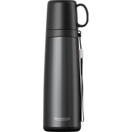 HEEMBURG Thermos Flask Stainless Steel 500 ml for Coffee or Tea Double-Walled Insulated Flask Leak-Proof with Drinking Cup