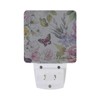 2 Pack Plug-in LED Night Light Lamp Watercolor Flowers and