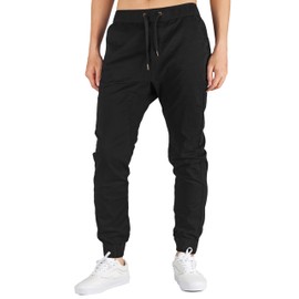 ITALYMORN Black Joggers Men with Pockets (Black, Medium)