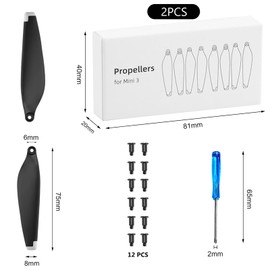 Hengrongshen Mini 3 Propellers, 16 Pieces Drone Mini 3 Propeller with 24 Screws and 2 Screwdrivers, Mini 3 Accessories for Drone Replacement, Low Noise & Stable Propeller (Silver)