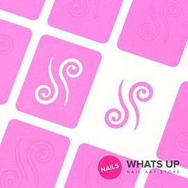 Whats Up Nails - Swirl Nail Stencils Stickers Vinyls for Nail Art Design (1 Sheet, 20 Stencils)