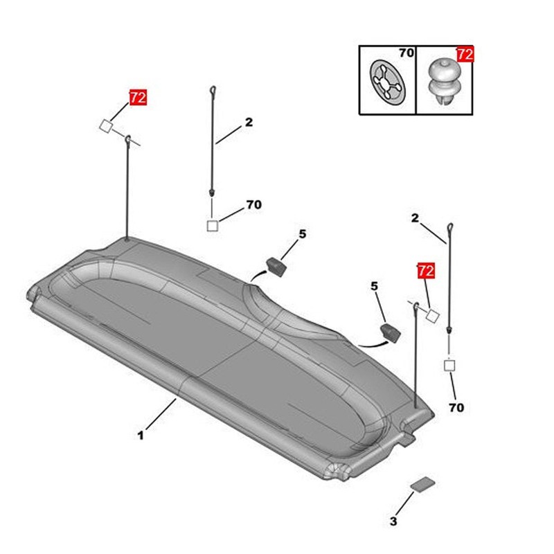 Trunk Parcel Shelf Tray Strap Clip, Rear Boot Trunk Parcel