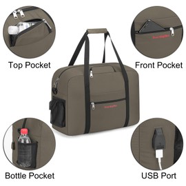 17X13X8 Inches JetBlus Airlines Personal Item Under Seat Duffel Bag With Free Pillow And USB Port Suitable for Major Airlines including Spirit, Jetblue, Frontier, and American (Hgreen)