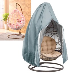 【Upgraded】Patio Egg Chair Covers with Zipper, Wicker Egg Swing Chair Covers, Waterproof Heavy Duty Weather Resisatnt Outdoor Chair Cover, Windproof Hanging Chair Cover, 75" x 45", Grey, 1 Pack