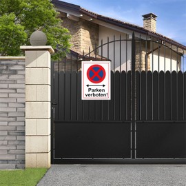 Pubblimania Absolutes Halteverbot! | Parken verboten! Sign 3 mm Aluminium Composite Plate Parking No Parking Warning Sign (Cm 20 x 30)