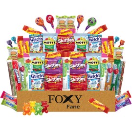 Foxy Fane 50-Count Holiday Gift Box - Ideal Gift Basket with Variety Pack of 50 Delicious Treats