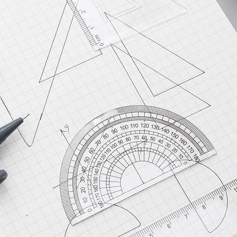 FUZVOL 3PCS Plastic Protractors 180 Degree Protractor for Students Teachers