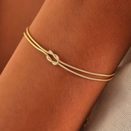 Best Friend Bracelet Love Knot Matching Bracelets for BFF Friendship Long Distance Bracelet for Bestie Sister Couples Birthday Christmas Jewelry Gifts