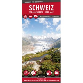 MoTourMaps Schweiz Auto- und Motorradkarte 1:350.000: reißfest • wasserfest • beschreibbar (MOTOURMAPS: Laminierte Auto- und Motorrad-Straßenkarten für unterwegs)
