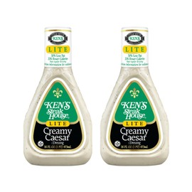 Ken's Steak House Dressing Lite Creamy Caesar 16 Ounce (Pack of 2)