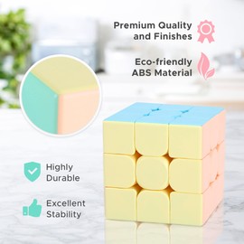 Speed Cube 3x3 Stickerless for Kids and Adults –Smooth and Quick Puzzle Cube – Fun and Entertaining – Develops Motor Skills, Dexterity – Stimulates and Challenges Mind