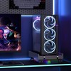Adjustable Computer Tower Stand with Cooler Fan and Light, PC
