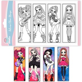 GLOBLELAND Punk Lady Clear Stamps for Scrapbooking Woman Bookmark Silicone Stamps Fashion Woman Transparent Stamp for Card Making DIY Embossing Journaling