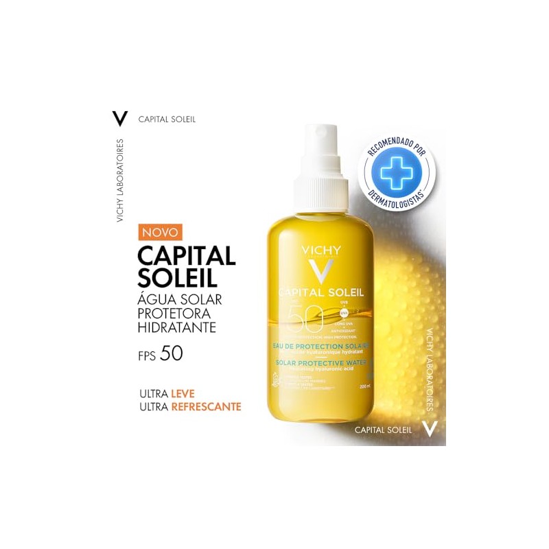 Vichy Capital Soleil Agua Solar Hidratante FPS 50, 200ml