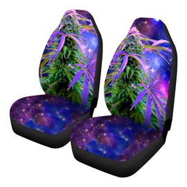 Nu Trendz Car Seat Cover Set (Front Pair) (Weed Cosmos)