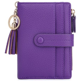 HKCLUF Women's Small Purse Women's Leather RFID Wallet with Coin Compartment Women's Purses Many Compartments, b-7 purple, Elegant