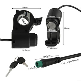 Electric Scooter Door Lock, Electric Scooter Door Lock, 5-Pin Ignition Key Switch Fit for Kukirin G2/Pro/Max Scooters, Waterproof Throttle Accelerator Pedal Replacement Start Switch