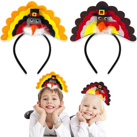 Dkomekii 4 Pack Thanksgiving Turkey Headbands