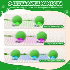 Cat Toys for Indoor Cats - Interactive Cat Toy Ball with Tail,Realistic Bird Chirping,Smart Obstacle Avoidance and Auto Restart,Interactive Dog Ball Cat Puzzle Toys for Bored Indoor Adult Cats (Green)