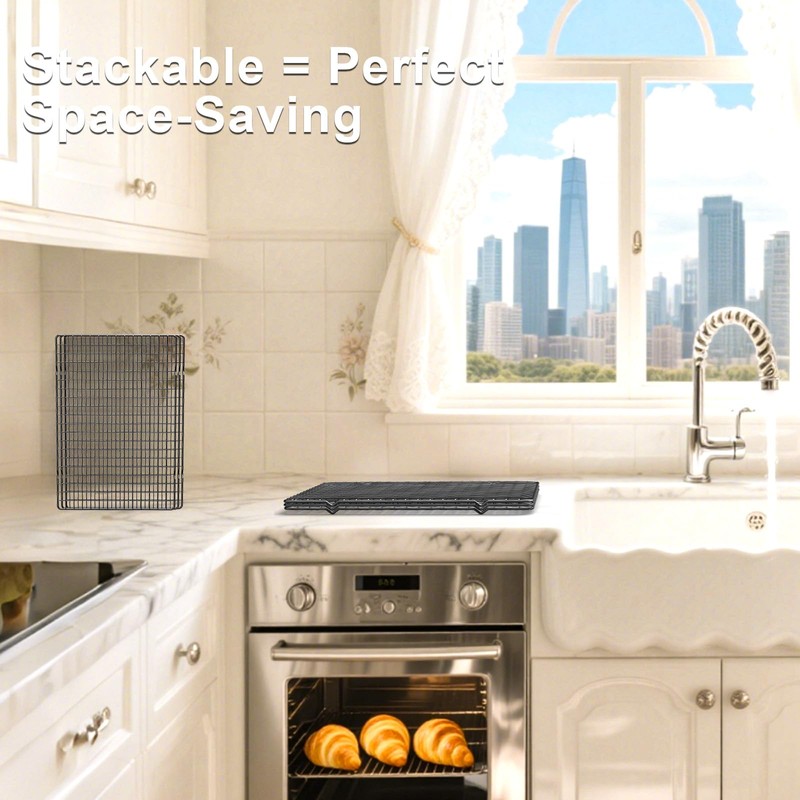 TOPCJ 2PCS Cooling Rack for Baking, 10”X15” Heavy Duty Wire