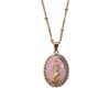 Medal Virgin Mary Necklace Cadena Virgen De Mary Salvation Pink