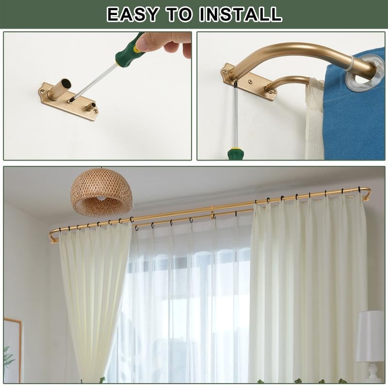 Antique Gold Double Curtain Rods, Double Curtain Rod for Window